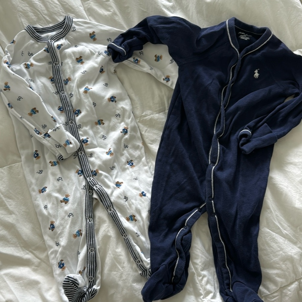 Two Ralph Lauren Long Sleeve Sleepers 6M Like New
